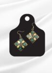 Safia Afghan Square Mosaic Earrings | Turquoise Gold Tribal Drops