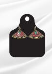 Amina Afghan Turquoise-Red Diamond Mosaic Earrings | Antique Gold Tribal
