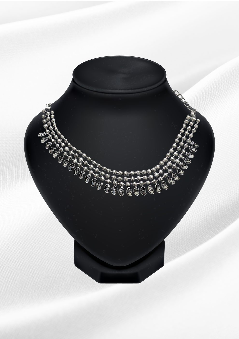 DO-NEC-021-areeba-oxidized-silver-layered-bead-choker-boho-leaf-drop-necklace