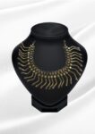 Noor Antique Gold Statement Collar Necklace | Tribal Fan Choker Necklace