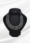 Raya Oxidized Silver Geometric Choker | Tribal Panel Collar Necklace