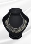 DO-NEC-030-hira-oxidized-silver-filigree-leaf-choker-boho-statement-collar-necklace